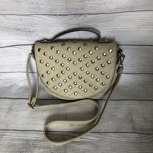 Beige Studded Crossbody